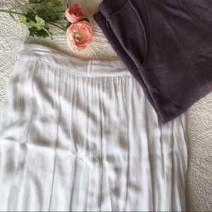 Forever 21 White Midi Skirt